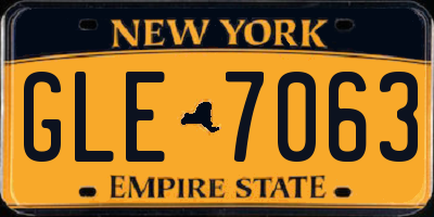 NY license plate GLE7063