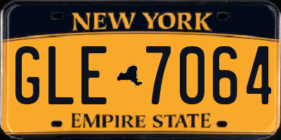 NY license plate GLE7064