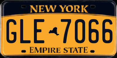 NY license plate GLE7066