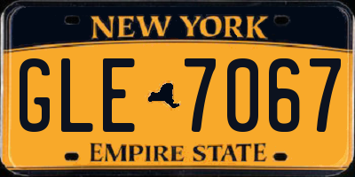 NY license plate GLE7067