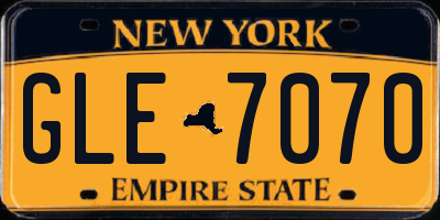 NY license plate GLE7070