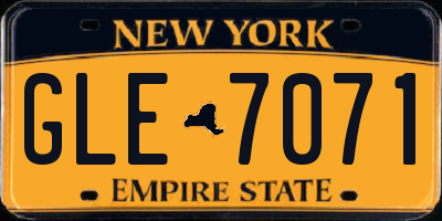 NY license plate GLE7071