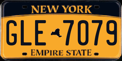 NY license plate GLE7079
