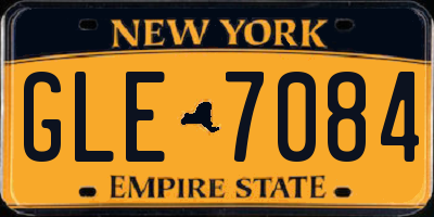 NY license plate GLE7084