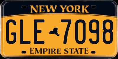 NY license plate GLE7098