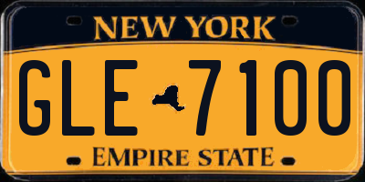 NY license plate GLE7100