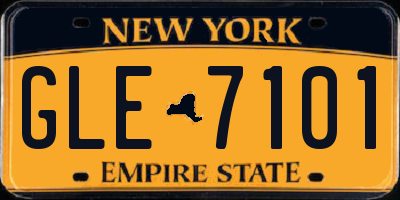 NY license plate GLE7101
