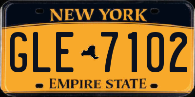 NY license plate GLE7102