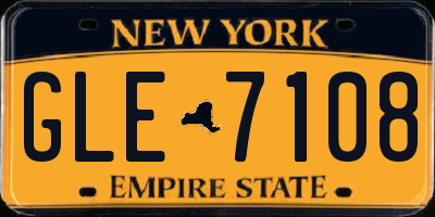 NY license plate GLE7108