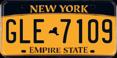 NY license plate GLE7109
