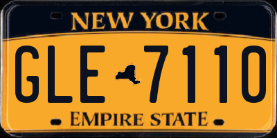 NY license plate GLE7110