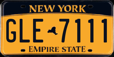 NY license plate GLE7111