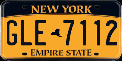 NY license plate GLE7112