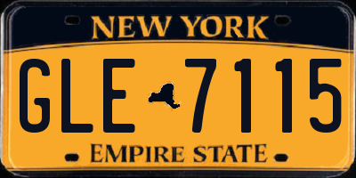 NY license plate GLE7115