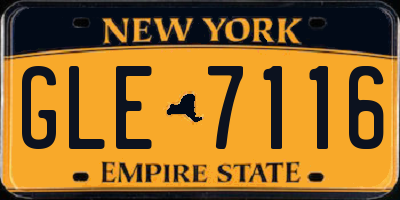 NY license plate GLE7116