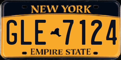 NY license plate GLE7124