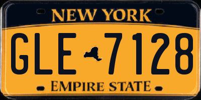 NY license plate GLE7128