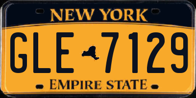 NY license plate GLE7129