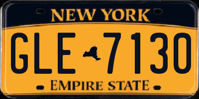 NY license plate GLE7130
