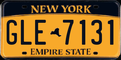 NY license plate GLE7131