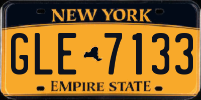 NY license plate GLE7133