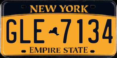NY license plate GLE7134