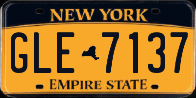 NY license plate GLE7137