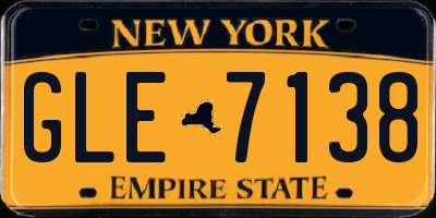 NY license plate GLE7138