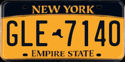 NY license plate GLE7140