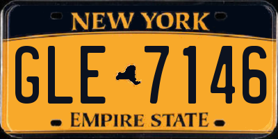 NY license plate GLE7146