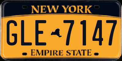 NY license plate GLE7147