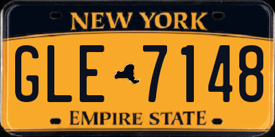NY license plate GLE7148