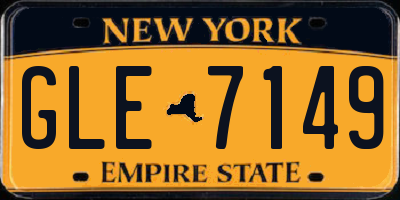 NY license plate GLE7149