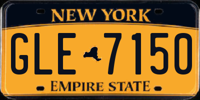 NY license plate GLE7150