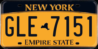 NY license plate GLE7151