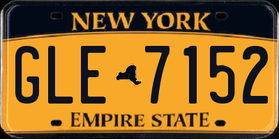 NY license plate GLE7152