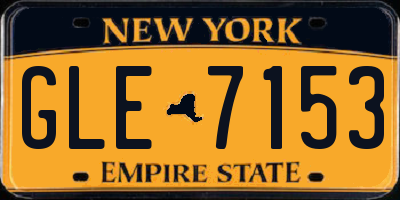 NY license plate GLE7153