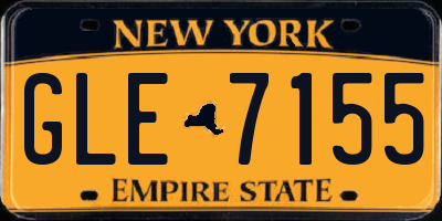 NY license plate GLE7155