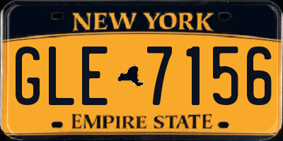 NY license plate GLE7156