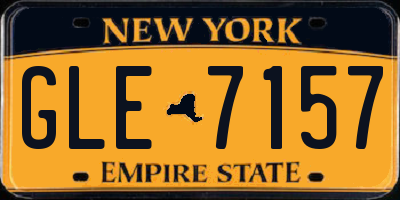 NY license plate GLE7157