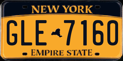 NY license plate GLE7160