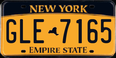 NY license plate GLE7165