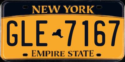 NY license plate GLE7167