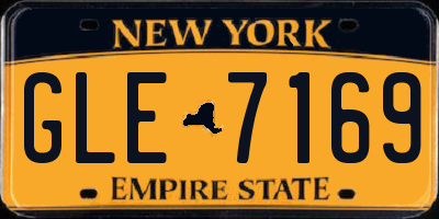 NY license plate GLE7169
