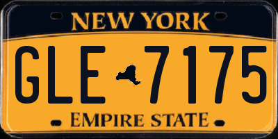 NY license plate GLE7175