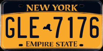 NY license plate GLE7176