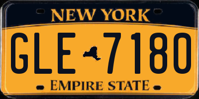NY license plate GLE7180