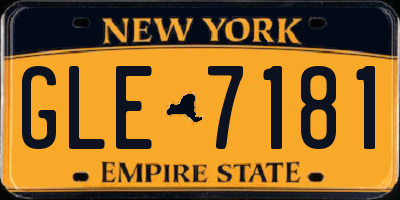 NY license plate GLE7181