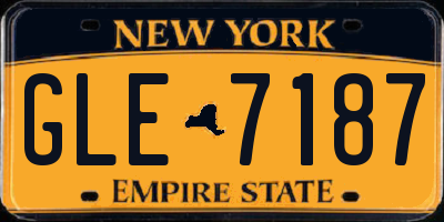 NY license plate GLE7187