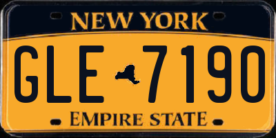 NY license plate GLE7190